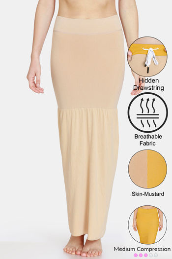 Buy Zivame All Day Flared Mermaid Reversible Saree Shapewear - Skin Mustard
